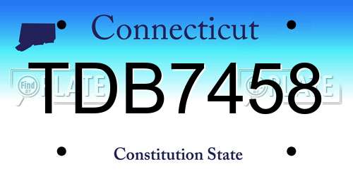 TDB7458 Connecticut License Plate