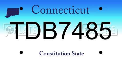 TDB7485 Connecticut License Plate
