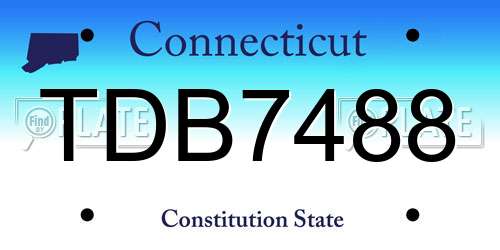 TDB7488 Connecticut License Plate