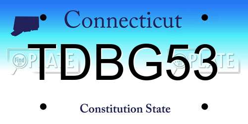 TDBG53 Connecticut License Plate