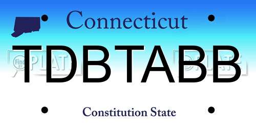 TDBTABB Connecticut License Plate
