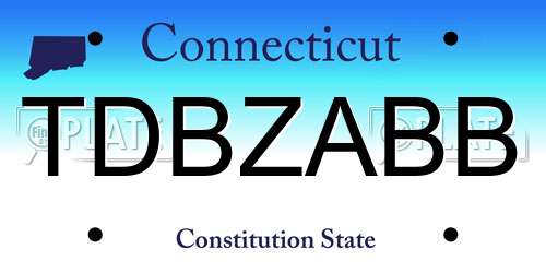 TDBZABB Connecticut License Plate