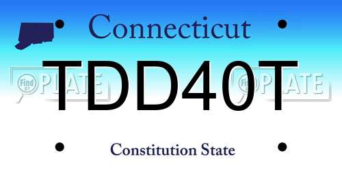 TDD40T Connecticut License Plate
