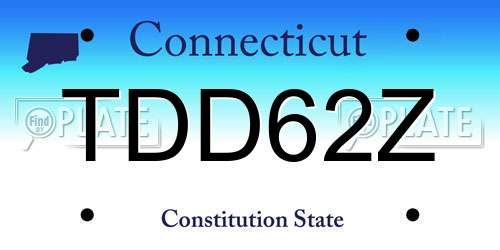 TDD62Z Connecticut License Plate