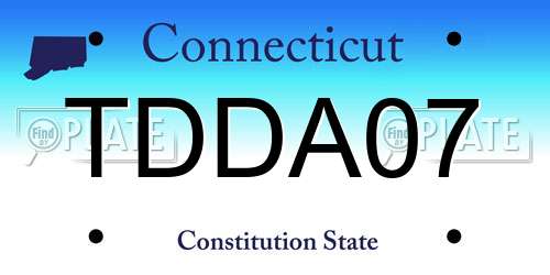 TDDA07 Connecticut License Plate