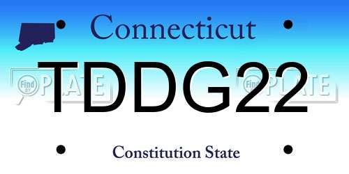 TDDG22 Connecticut License Plate
