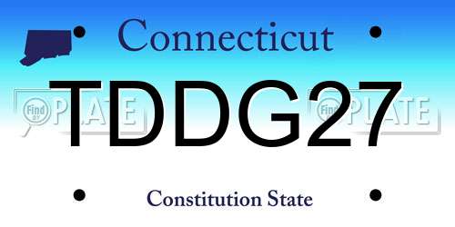 TDDG27 Connecticut License Plate