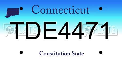 TDE4471 Connecticut License Plate