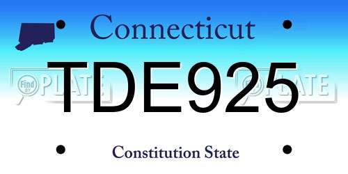 TDE925 Connecticut License Plate