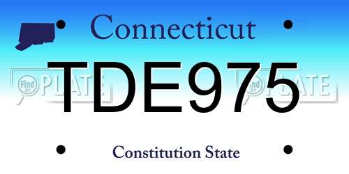 TDE975 Connecticut License Plate