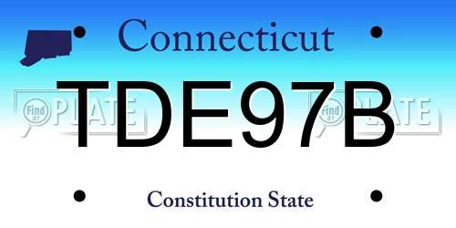 TDE97B Connecticut License Plate