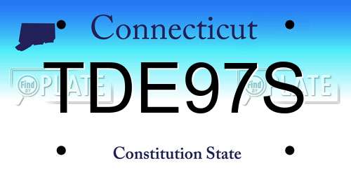 TDE97S Connecticut License Plate