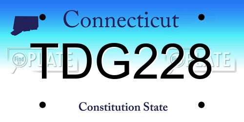 TDG228 Connecticut License Plate