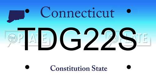 TDG22S Connecticut License Plate