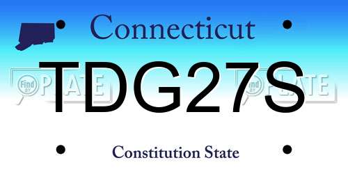 TDG27S Connecticut License Plate