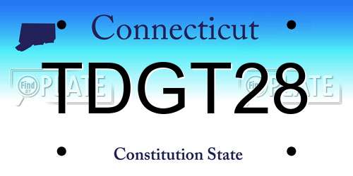 TDGT28 Connecticut License Plate