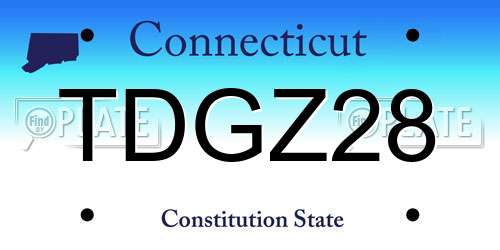 TDGZ28 Connecticut License Plate