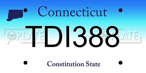 TDI388 Connecticut License Plate