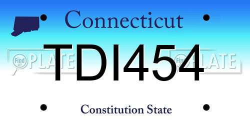 TDI454 Connecticut License Plate