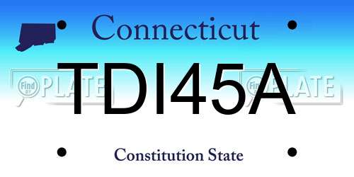 TDI45A Connecticut License Plate