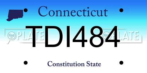TDI484 Connecticut License Plate