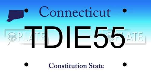 TDIE55 Connecticut License Plate