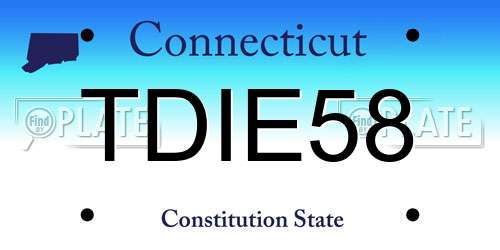 TDIE58 Connecticut License Plate