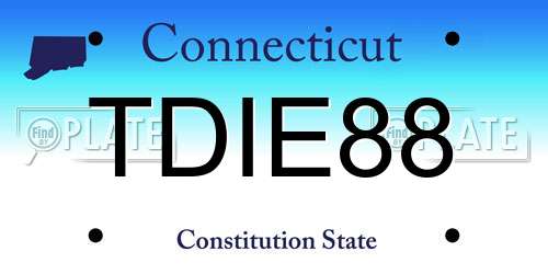 TDIE88 Connecticut License Plate