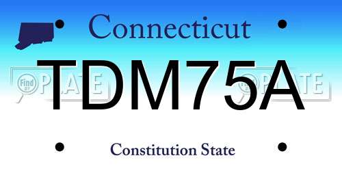 TDM75A Connecticut License Plate