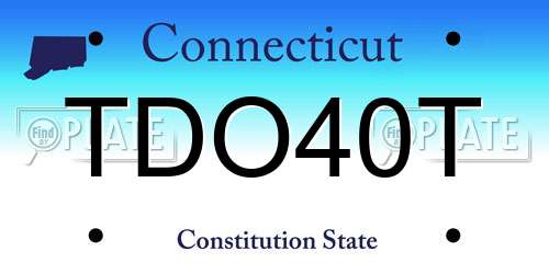 TDO40T Connecticut License Plate