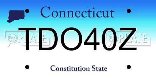 TDO40Z Connecticut License Plate
