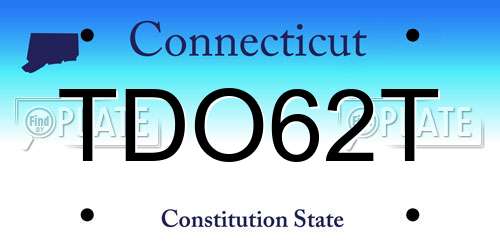 TDO62T Connecticut License Plate