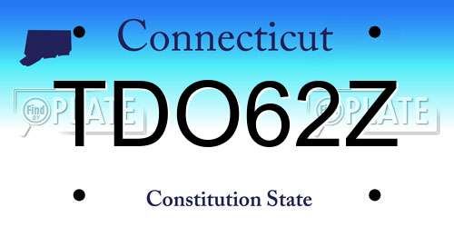 TDO62Z Connecticut License Plate