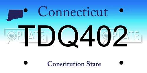 TDQ402 Connecticut License Plate