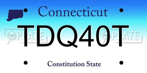 TDQ40T Connecticut License Plate