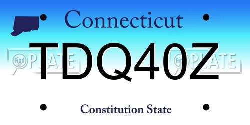 TDQ40Z Connecticut License Plate