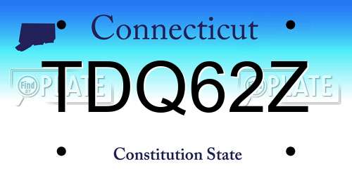 TDQ62Z Connecticut License Plate