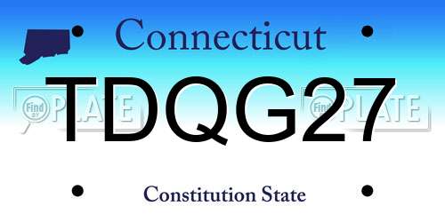 TDQG27 Connecticut License Plate