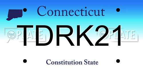 TDRK21 Connecticut License Plate