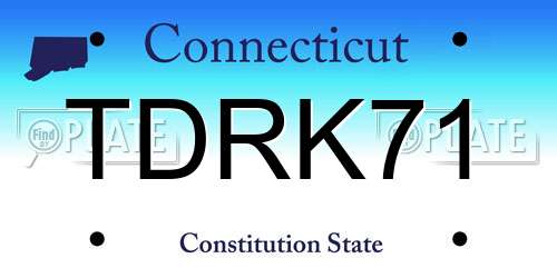 TDRK71 Connecticut License Plate