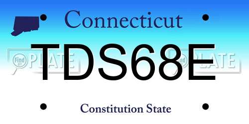 TDS68E Connecticut License Plate