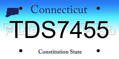 TDS7455 Connecticut License Plate