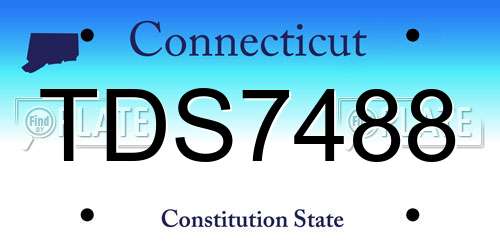 TDS7488 Connecticut License Plate