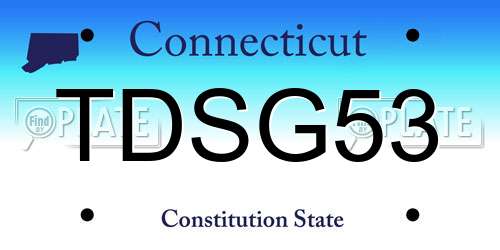 TDSG53 Connecticut License Plate