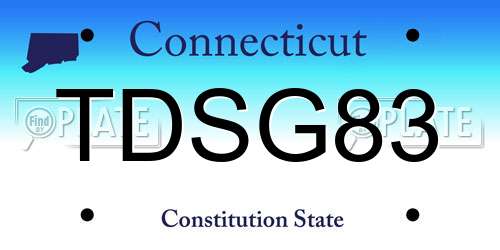 TDSG83 Connecticut License Plate