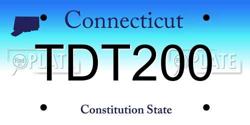 TDT200 Connecticut License Plate