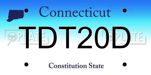 TDT20D Connecticut License Plate