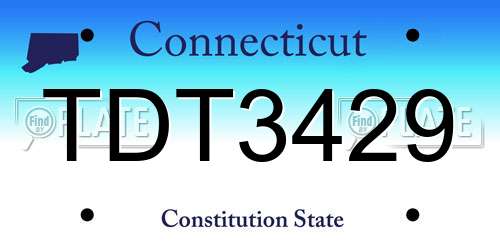 TDT3429 Connecticut License Plate
