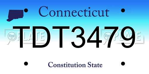TDT3479 Connecticut License Plate