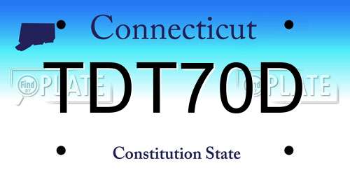 TDT70D Connecticut License Plate